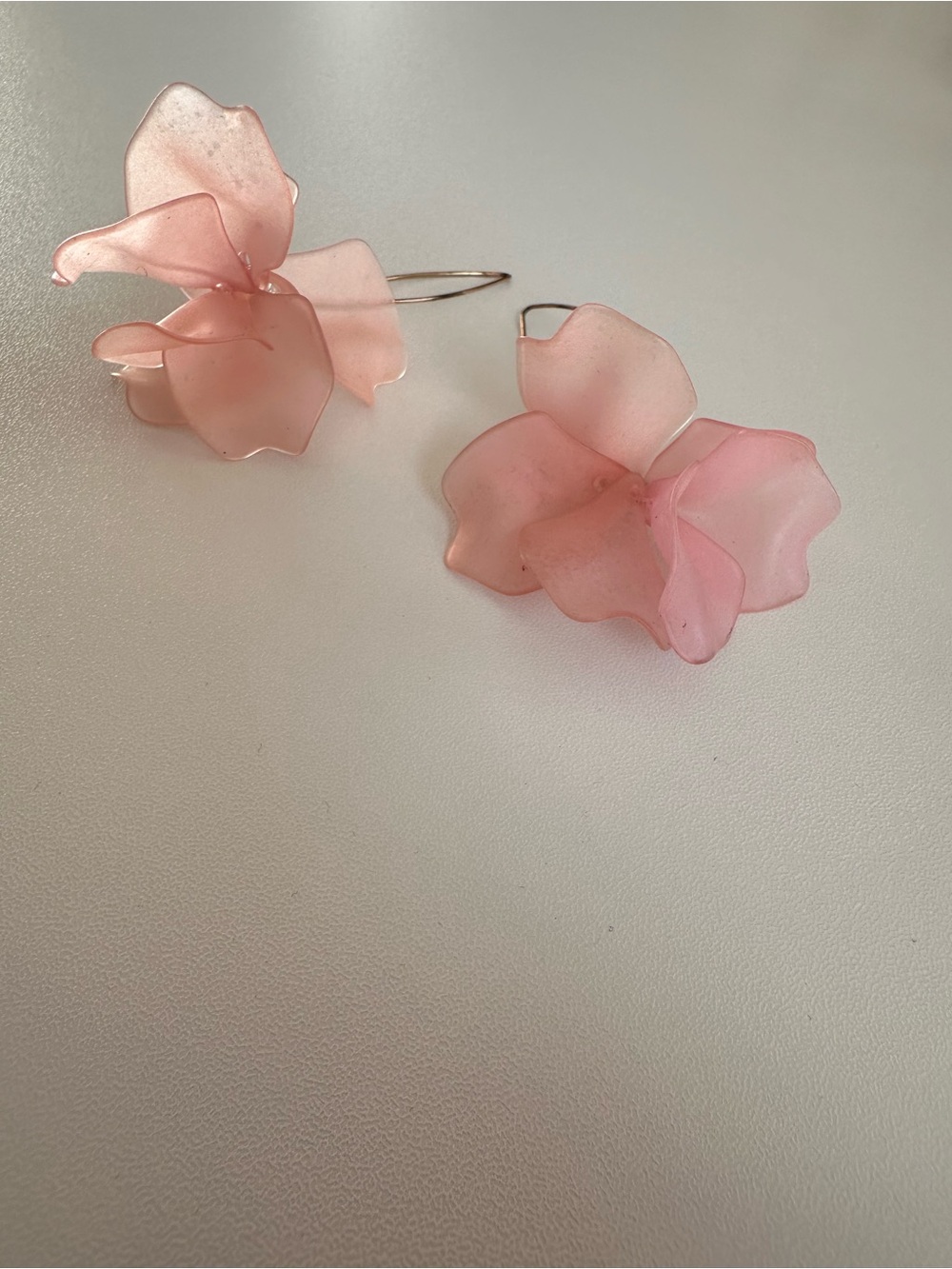 Pink Floral Petal Hoop Earrings - Delicate Women’s Jewelry